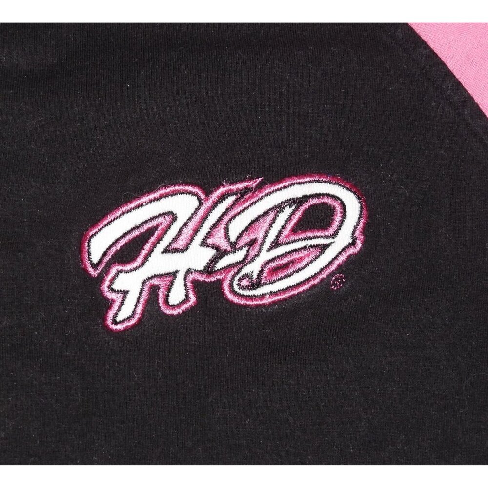 2008 Harley-Davidson Motorcycles Full Zip Fleece Pink Black Jacket Womens Medium - Picture 2 of 11